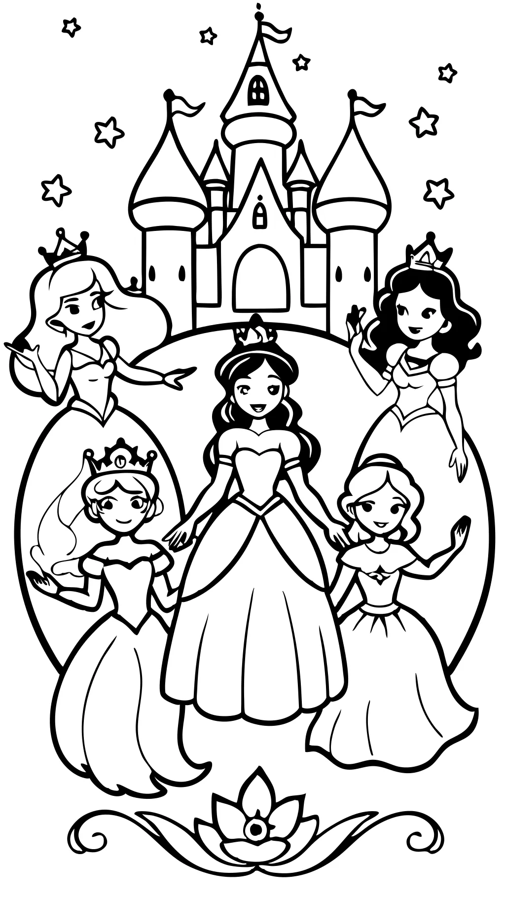 Páginas para colorear de princesas de Disney imprimibles gratis